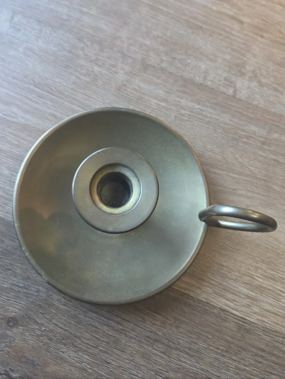 Vintage The Buffalo MFG Co. Brass Chambersick Candle Holder w/Thumb Loop